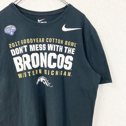 古着 used　NIKE　ナイキ　半袖カレッジプリントTシャツ　西ミシガン大学　コットンボウル　黒　ブラック　XLサイズ