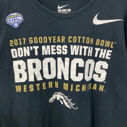 古着 used　NIKE　ナイキ　半袖カレッジプリントTシャツ　西ミシガン大学　コットンボウル　黒　ブラック　XLサイズ