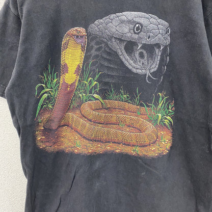 GILDAN　ギルダン　半袖アニマルプリントTシャツ　コブラ　黒　ブラック　Mサイズ　