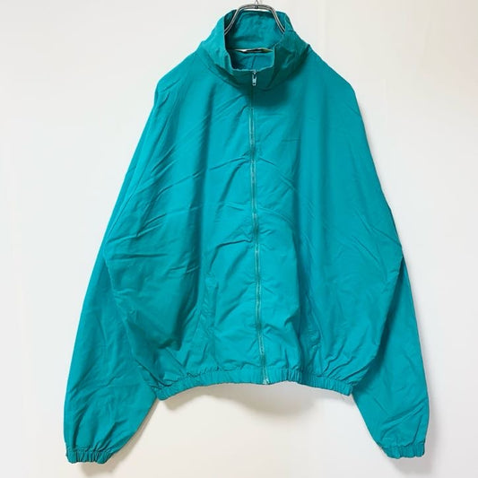 古着 used　Augusta　USA製　長袖ハイネックナイロンジャケット　ワンポイント刺繍　ゴルフ　緑　秋冬服　XLサイズ
