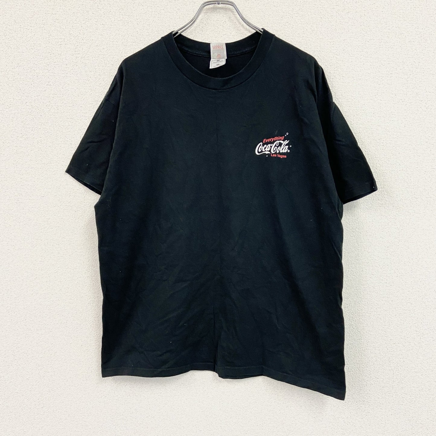 FRUIT OF THE LOOM　半袖企業プリントＴシャツ　コカ・コーラ　黒　ブラック　XLサイズ
