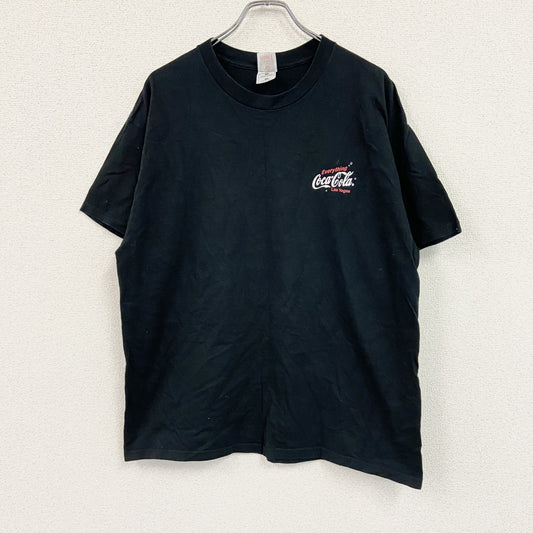 FRUIT OF THE LOOM　半袖企業プリントＴシャツ　コカ・コーラ　黒　ブラック　XLサイズ