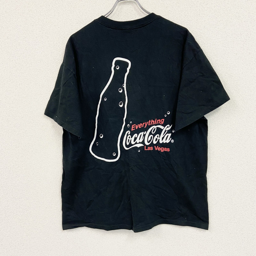 FRUIT OF THE LOOM　半袖企業プリントＴシャツ　コカ・コーラ　黒　ブラック　XLサイズ