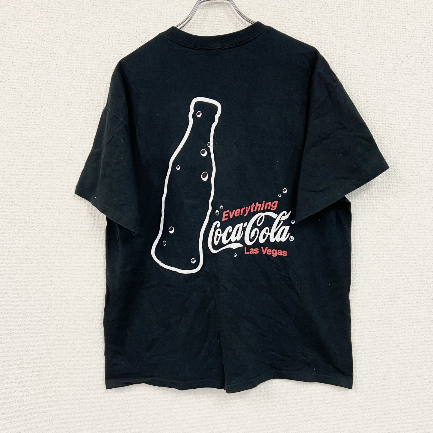 FRUIT OF THE LOOM　半袖企業プリントＴシャツ　コカ・コーラ　黒　ブラック　XLサイズ