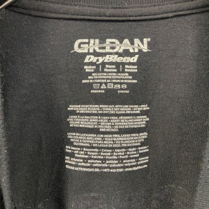 古着 used　GILDAN　半袖クルーネックTシャツ　バックプリント　JAGUARS　ザムウォルトウエスト　肉球　黒　Mサイズ