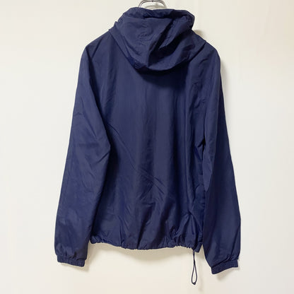 古着 used　SPORT-TEK　長袖ハーフジップナイロンジャケット　アノラックパーカー　ネイビー　ワンポイント刺　Mサイズ