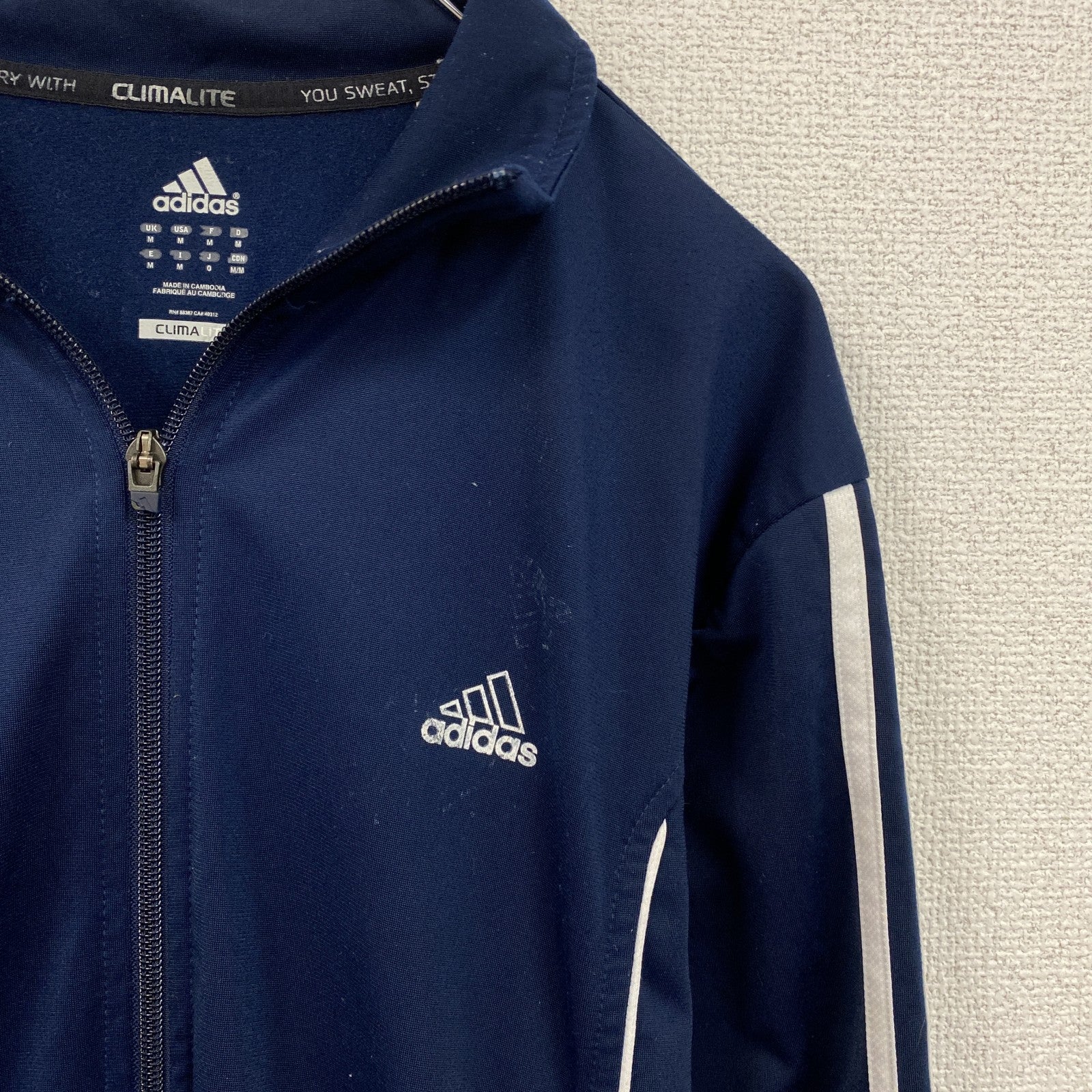 adidas　アディダス　トラックジャケット/ジャージ　紺　ネイビー　Mサイズ