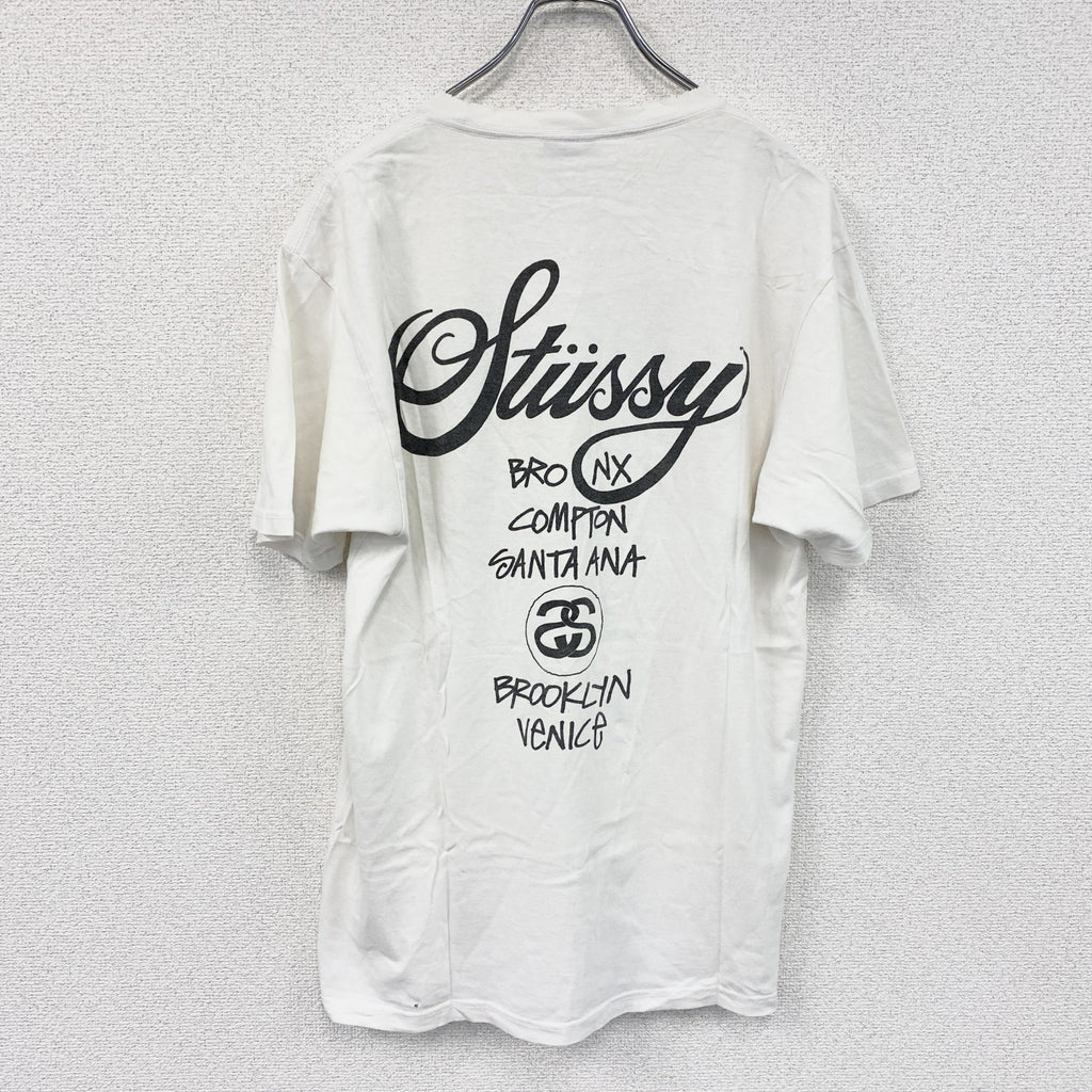 Stussy　ステューシー　半袖プリントTシャツ　白　ホワイト　Mサイズ