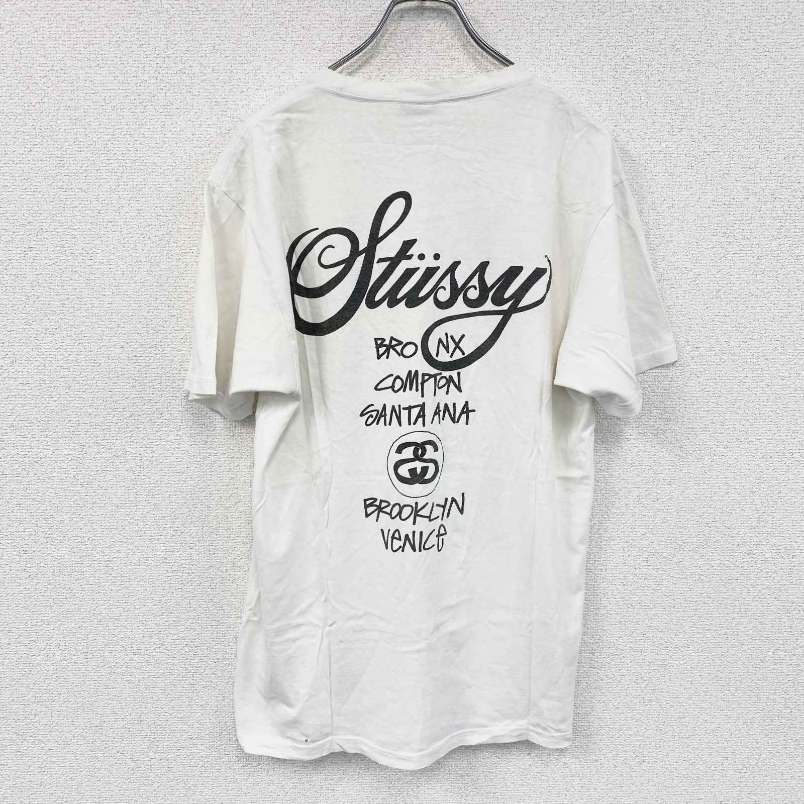 Stussy　ステューシー　半袖プリントTシャツ　白　ホワイト　Mサイズ