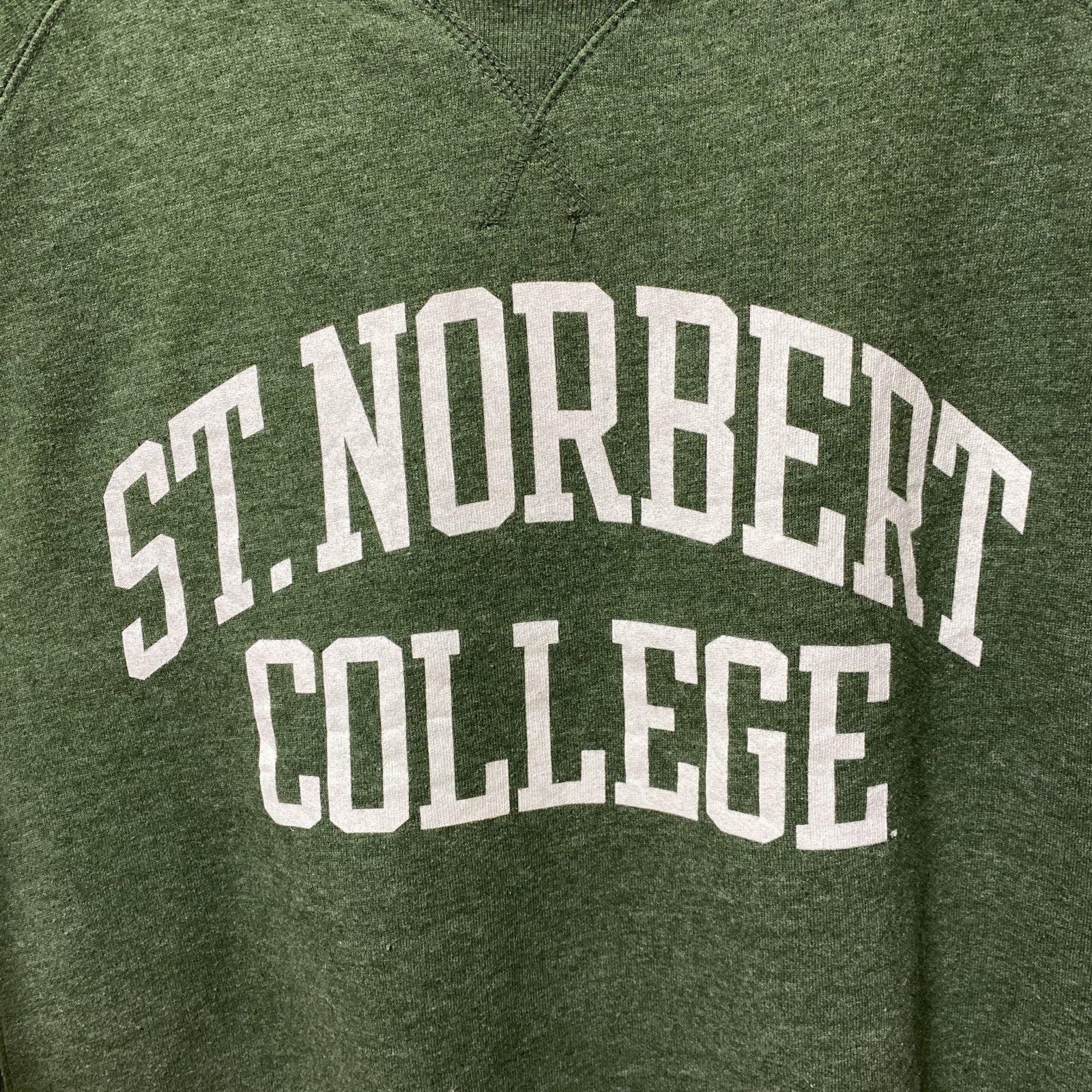 古着 used　Triblend Sweats　長袖カレッジプリントスウェット　トレーナー　セントノアバート大学　緑　Ｍサイズ