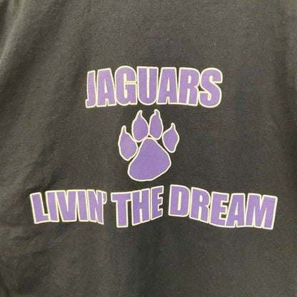 古着 used　GILDAN　半袖クルーネックTシャツ　バックプリント　JAGUARS　ザムウォルトウエスト　肉球　黒　Mサイズ