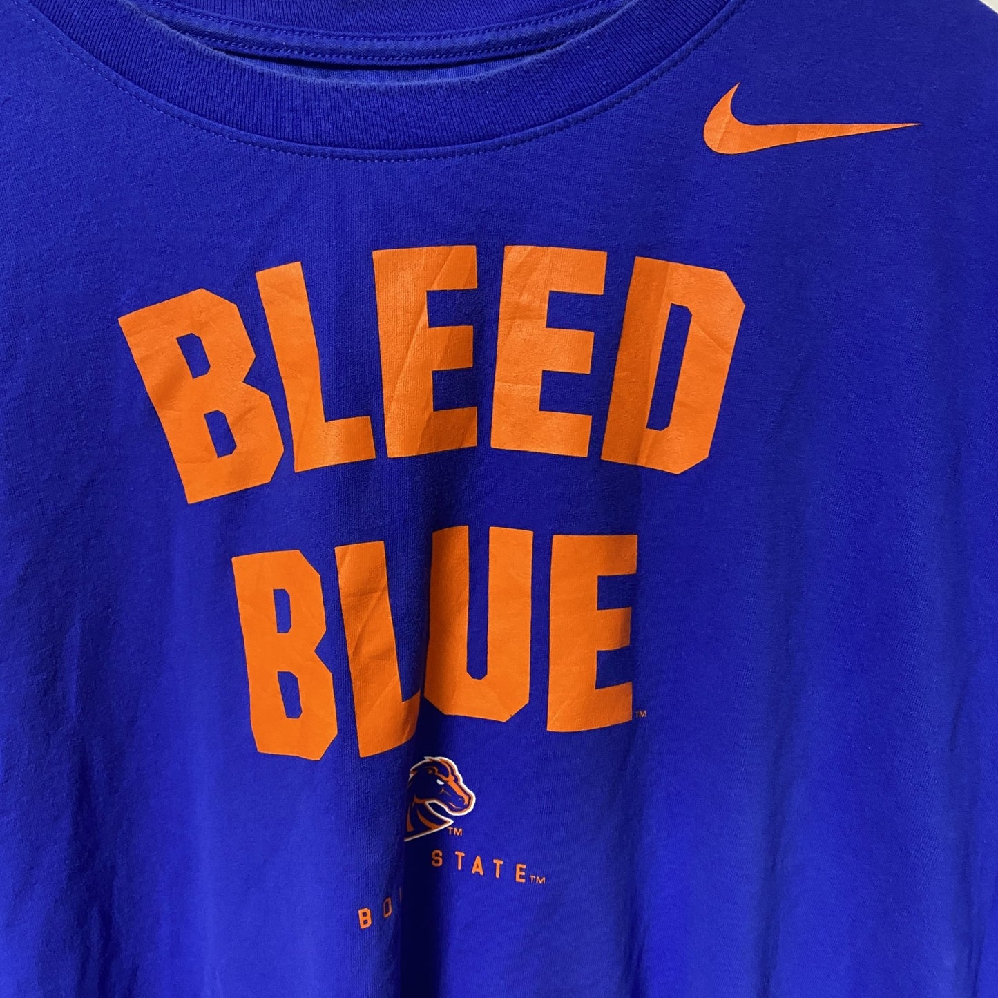 古着 used　NIKE　ナイキ　DRI‐FIT　半袖クルーネックロゴプリントTシャツ　BLEED BLUE　青　XXLサイズ
