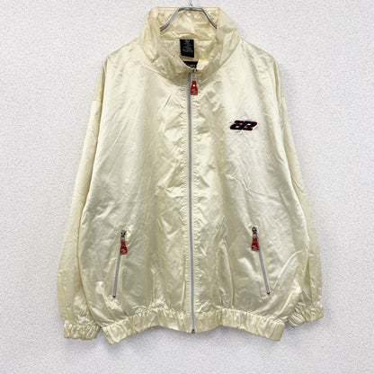 90s　PELLE PELLE　ペレペレ　フルジップナイロンジャケット　ヴィンテージ　ベージュ　ホワイト　Lサイズ　