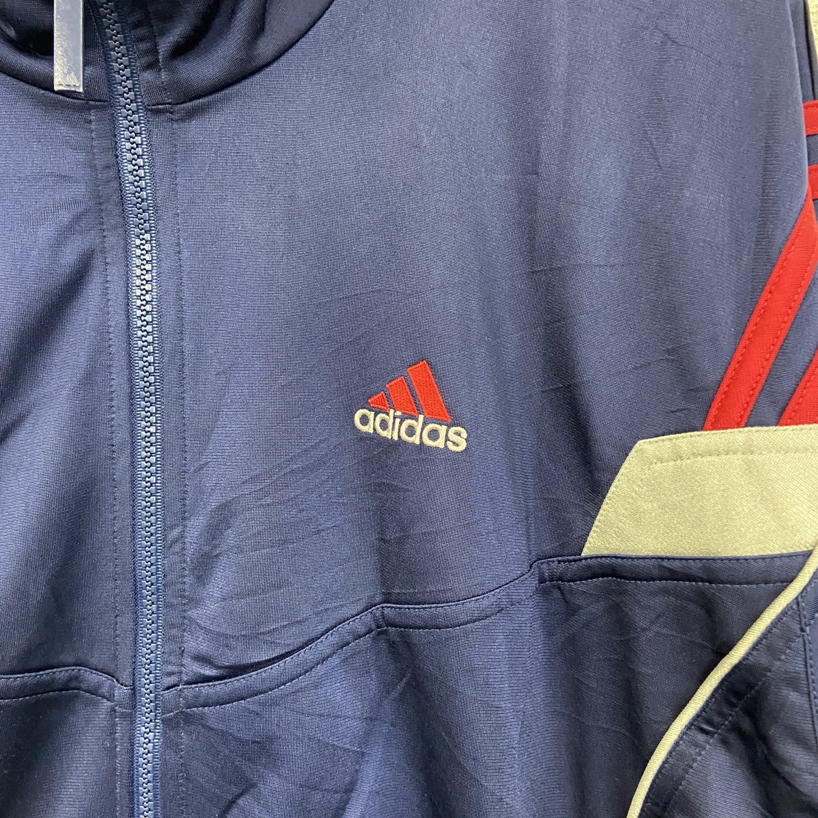 90s　adidas　アディダス　トラックジャケット/ジャージ　ヴィンテージ　紺　ネイビー　Lサイズ