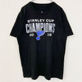 古着 used　NHL　半袖クルーネックTシャツ　バックプリント　スタンレーカップ　ホッケー　黒　ブラック　春夏服　Lサイズ