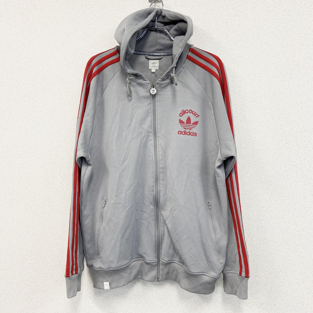 adidas　アディダス　トラックジャケット/ジャージ　フーディ　グレー　XLサイズ