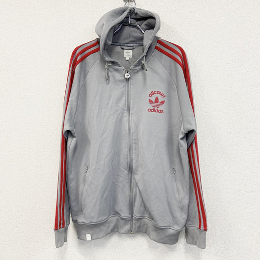 adidas　アディダス　トラックジャケット/ジャージ　フーディ　グレー　XLサイズ