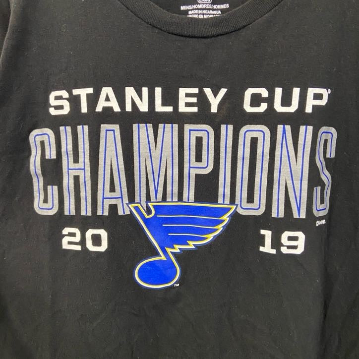 古着 used　NHL　半袖クルーネックTシャツ　バックプリント　スタンレーカップ　ホッケー　黒　ブラック　春夏服　Lサイズ