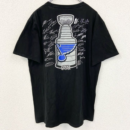 古着 used　NHL　半袖クルーネックTシャツ　バックプリント　スタンレーカップ　ホッケー　黒　ブラック　春夏服　Lサイズ