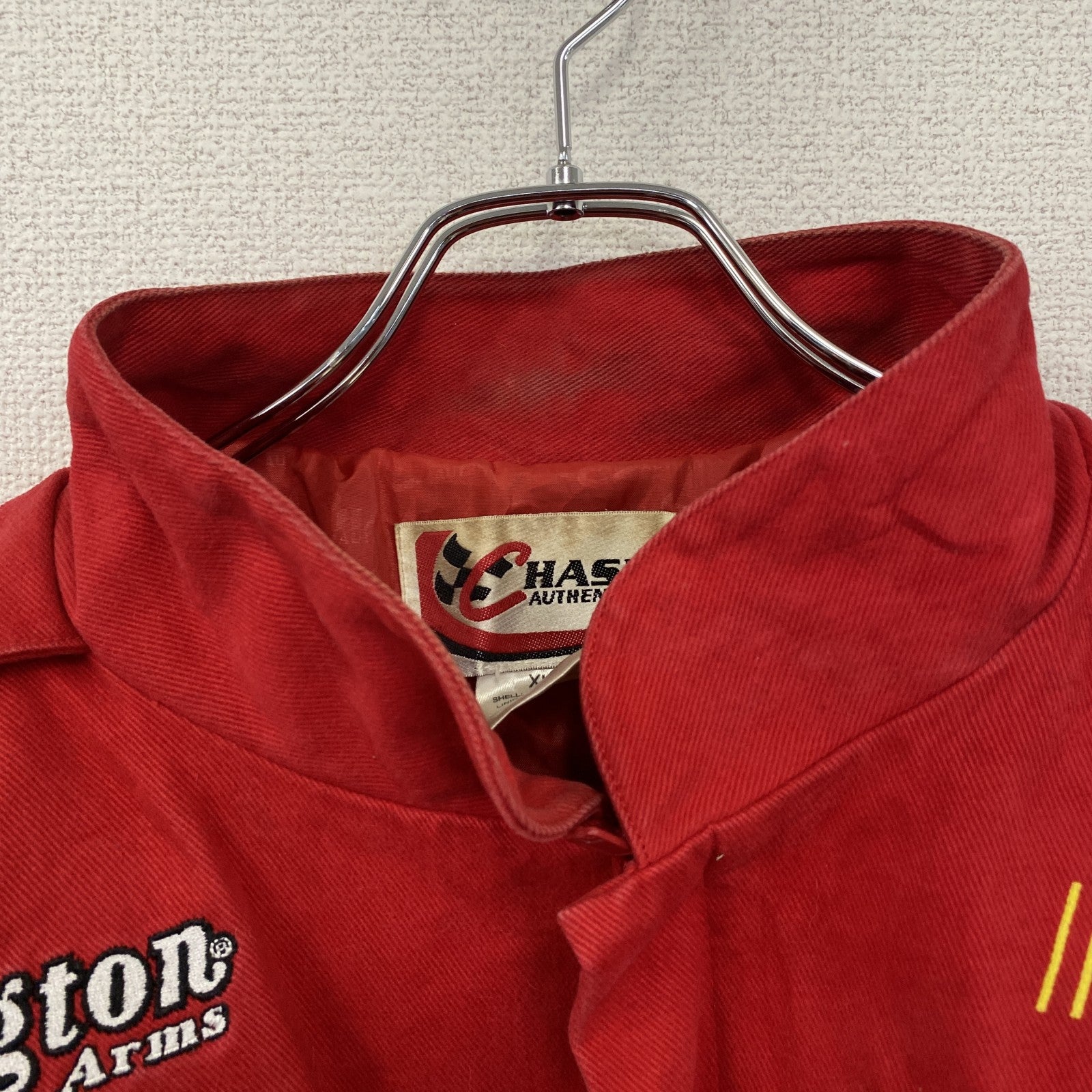 90s　CHASE AUTHENTICS　Budweiser　レーシングジャケット　企業ロゴ　赤　レッド　XLサイズ