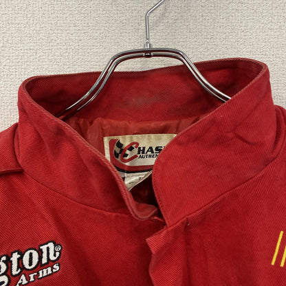 90s　CHASE AUTHENTICS　Budweiser　レーシングジャケット　企業ロゴ　赤　レッド　XLサイズ
