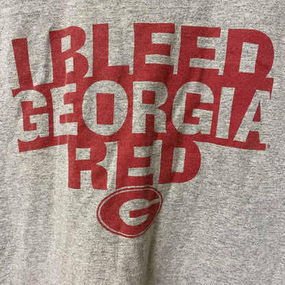 古着 used　Champion　チャンピオン　半袖クルーネックロゴプリントTシャツ　グレー　GEORGIA　ロゴ刺繡　Lサイズ