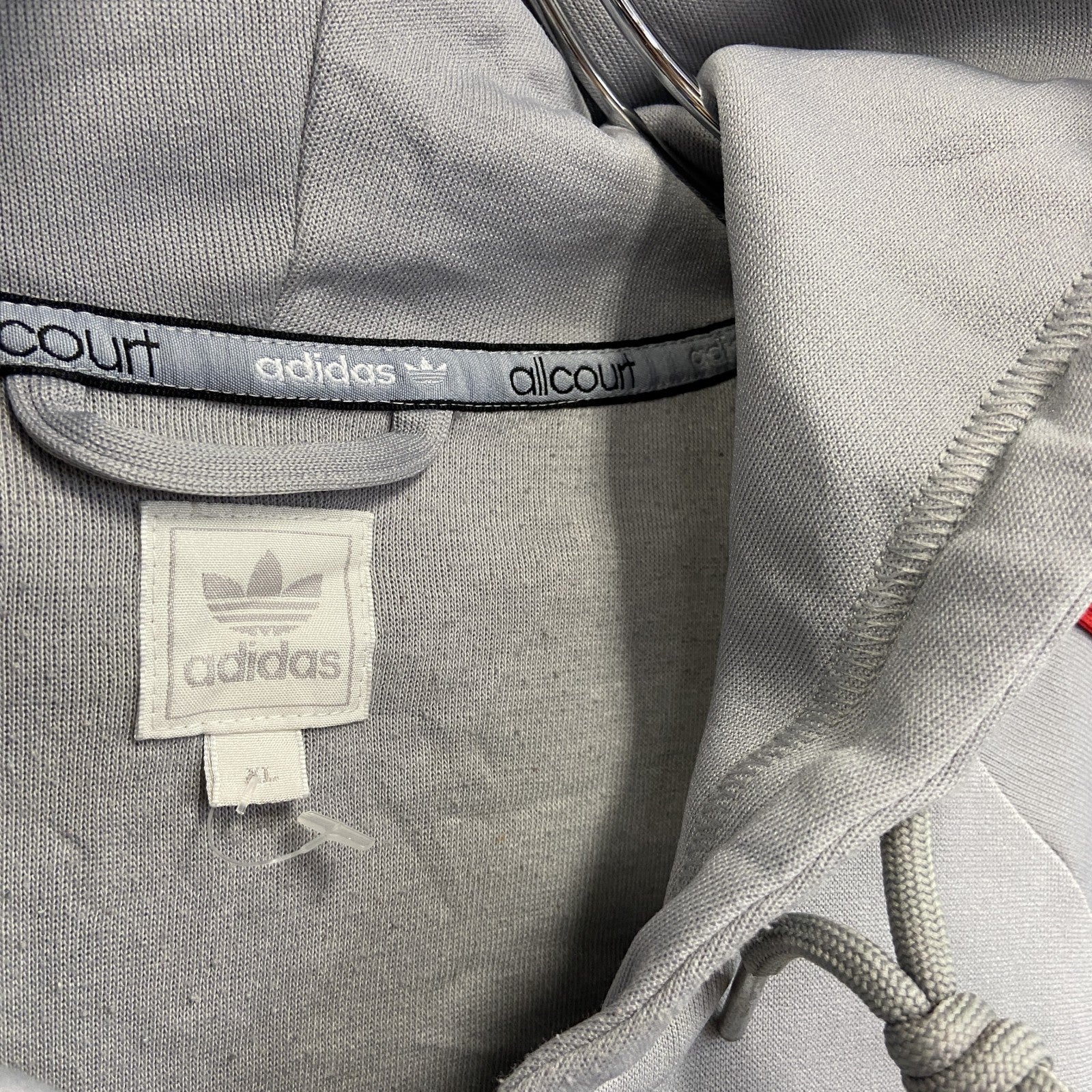 adidas　アディダス　トラックジャケット/ジャージ　フーディ　グレー　XLサイズ