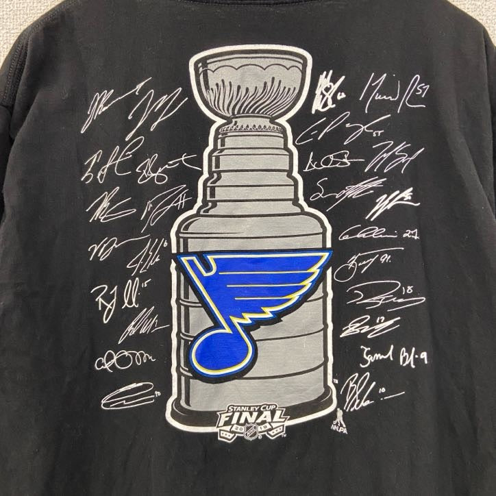 古着 used　NHL　半袖クルーネックTシャツ　バックプリント　スタンレーカップ　ホッケー　黒　ブラック　春夏服　Lサイズ