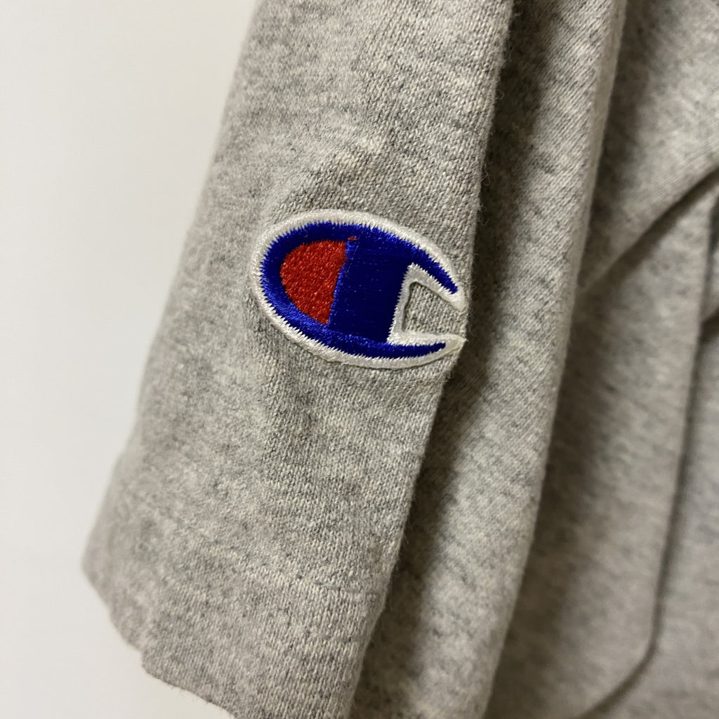 古着 used　Champion　チャンピオン　半袖クルーネックロゴプリントTシャツ　グレー　GEORGIA　ロゴ刺繡　Lサイズ