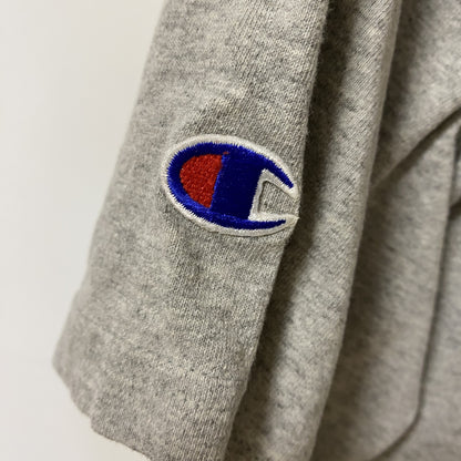 古着 used　Champion　チャンピオン　半袖クルーネックロゴプリントTシャツ　グレー　GEORGIA　ロゴ刺繡　Lサイズ