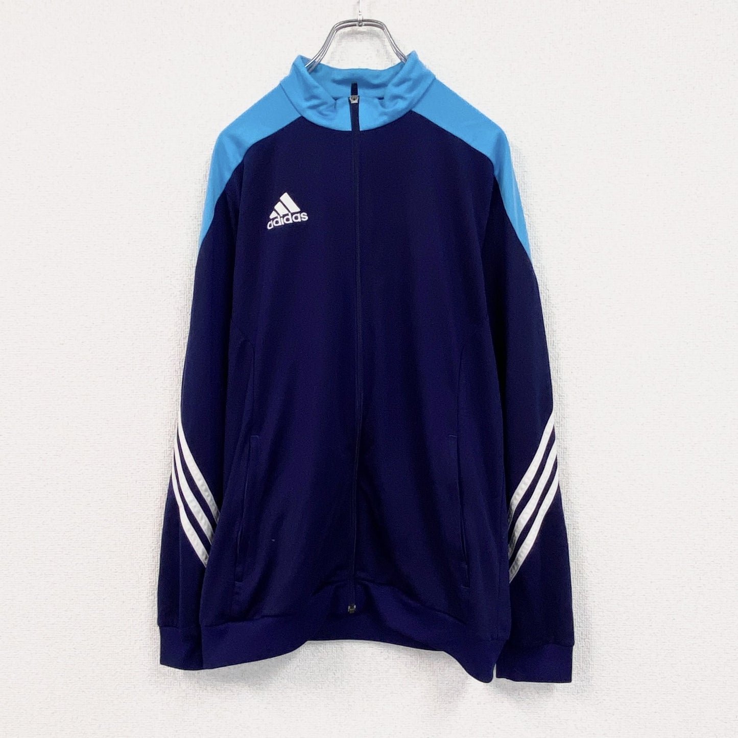 adidas　アディダス　トラックジャケット/ジャージ　紺　ネイビー　ライトブルー　Mサイズ