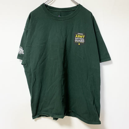 Champion　チャンピオン　U.S.ARMY　半袖プリントTシャツ　ワンポイント　ミリタリー　現行　緑　グリーン　XLサイズ