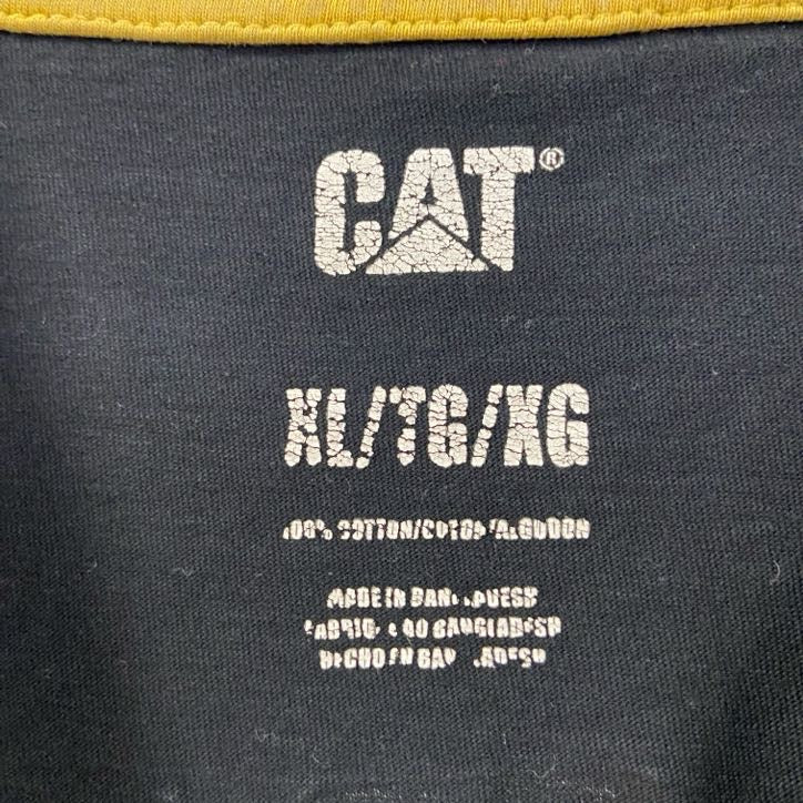古着 used　CAT　キャタピラー　半袖企業ロゴプリントTシャツ　バックプリント　黒　ブラック　春夏服　XLサイズ
