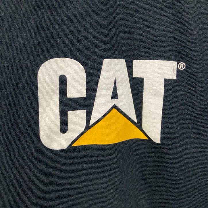 古着 used　CAT　キャタピラー　半袖企業ロゴプリントTシャツ　バックプリント　黒　ブラック　春夏服　XLサイズ