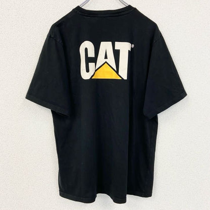 古着 used　CAT　キャタピラー　半袖企業ロゴプリントTシャツ　バックプリント　黒　ブラック　春夏服　XLサイズ