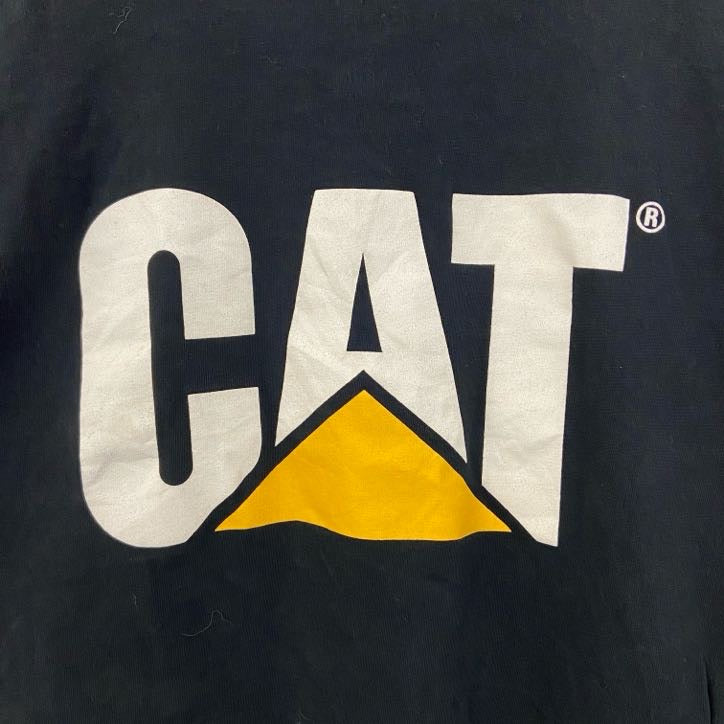 古着 used　CAT　キャタピラー　半袖企業ロゴプリントTシャツ　バックプリント　黒　ブラック　春夏服　XLサイズ