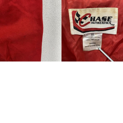 90s　CHASE AUTHENTICS　Budweiser　レーシングジャケット　企業ロゴ　赤　レッド　XLサイズ