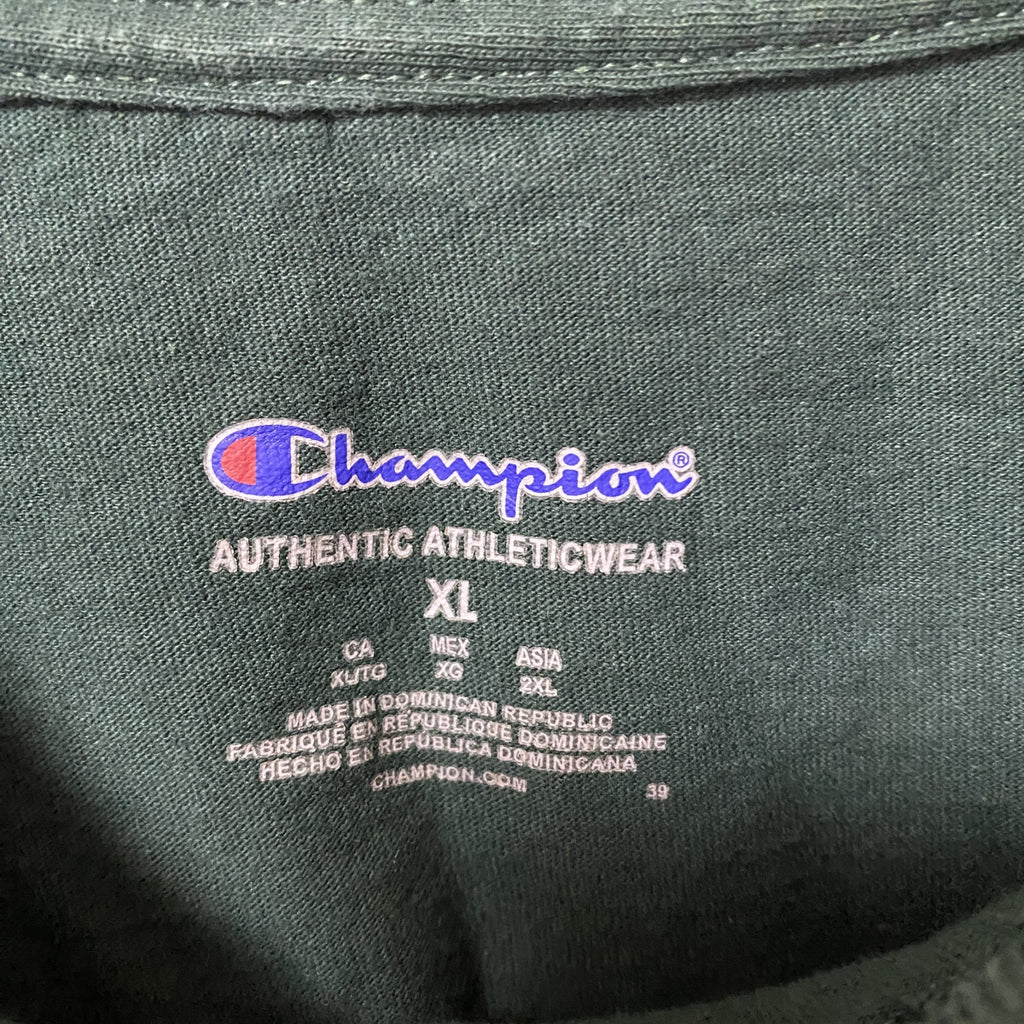 Champion　チャンピオン　U.S.ARMY　半袖プリントTシャツ　ワンポイント　ミリタリー　現行　緑　グリーン　XLサイズ