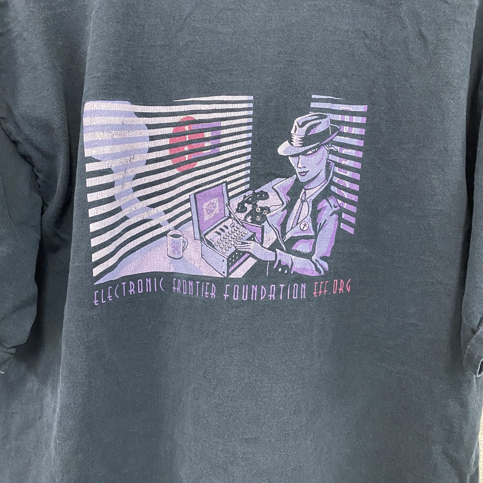 FRUIT OF THE LOOM　フルーツオブザルーム　電子フロンティア財団　両面プリント　黒　ブラック　Lサイズ