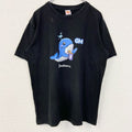 Oren　半袖アニマルプリントTシャツ　クジラ　キャラクター　クルーネック　黒　ブラック　XLサイズ
