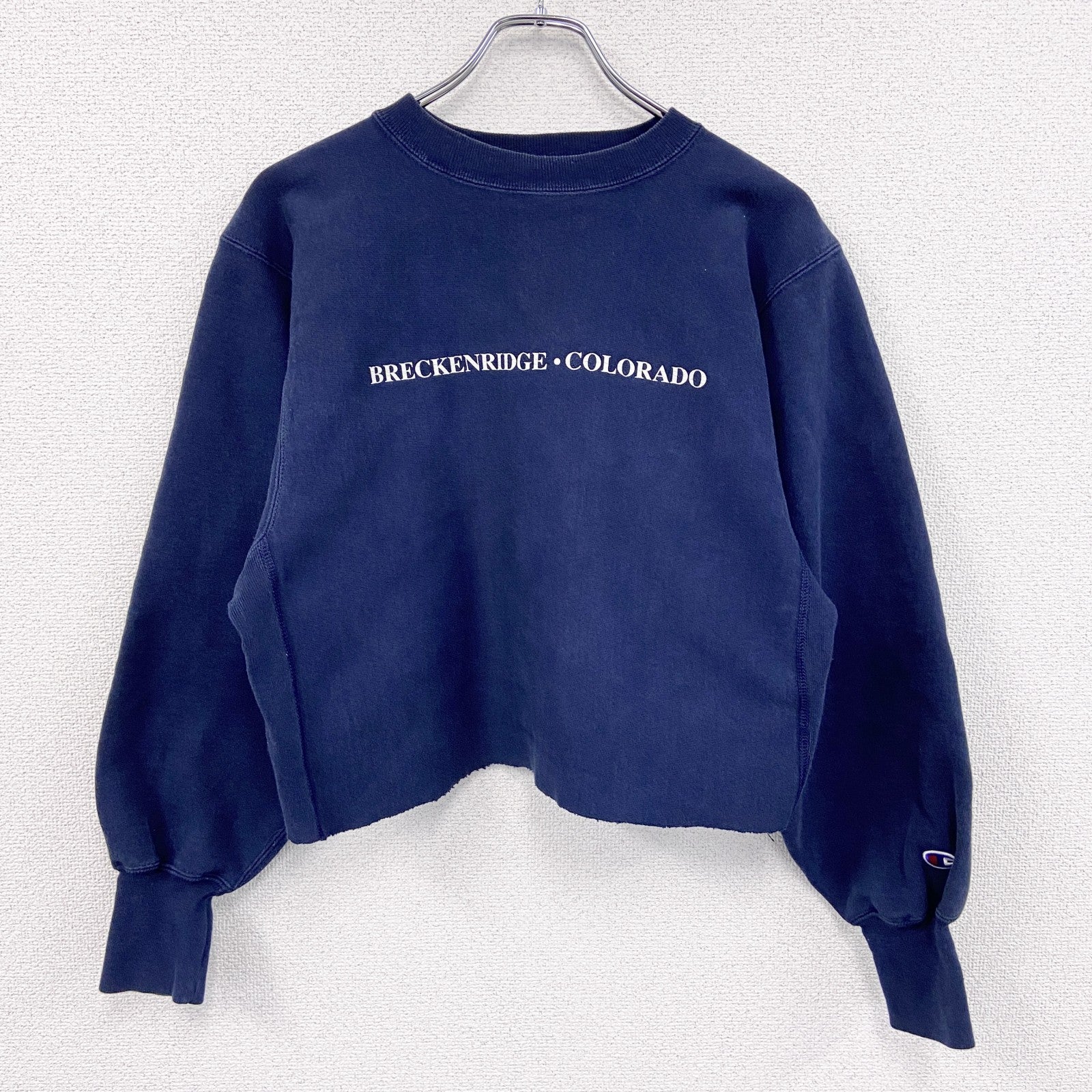 90s　Champion　チャンピオン　リバースウィーブ　スウェット/トレーナー　刺繍タグ　紺　ネイビー　Lサイズ