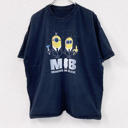 ミニオンズ　MIB　半袖プリントTシャツ　キャラT　黒　ブラック