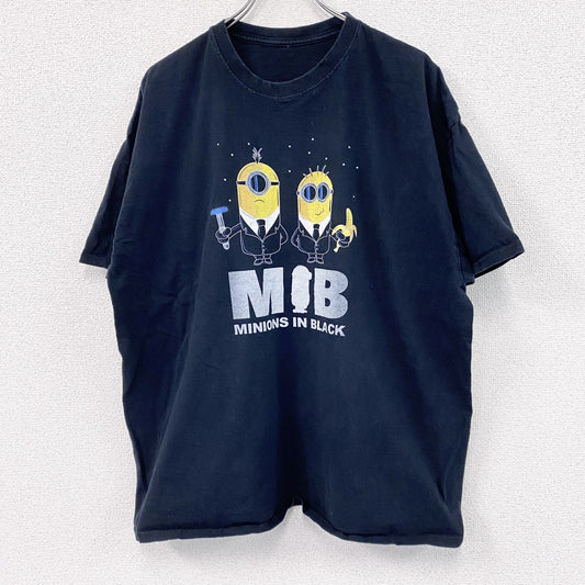 ミニオンズ　MIB　半袖プリントTシャツ　キャラT　黒　ブラック