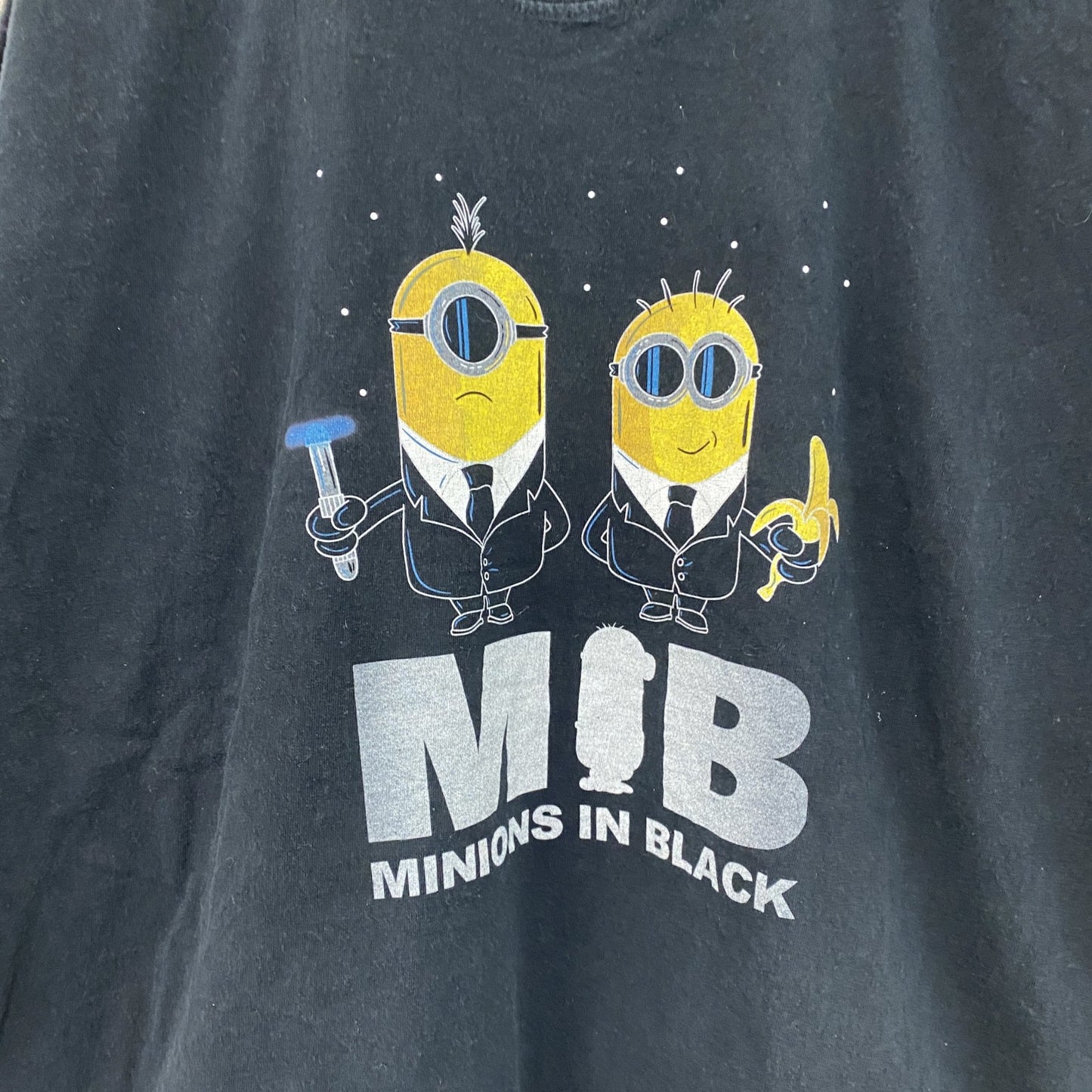 ミニオンズ　MIB　半袖プリントTシャツ　キャラT　黒　ブラック