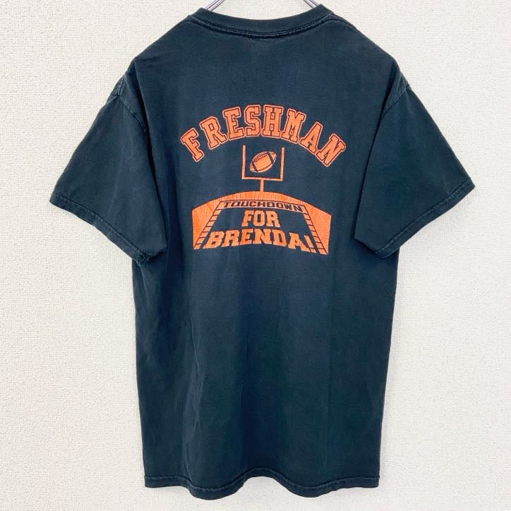 古着 used　GILDAN　ギルダン　半袖クルーネックTシャツ　バックプリント　フットボール　黒　ブラック　Mサイズ