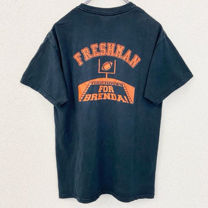 古着 used　GILDAN　ギルダン　半袖クルーネックTシャツ　バックプリント　フットボール　黒　ブラック　Mサイズ