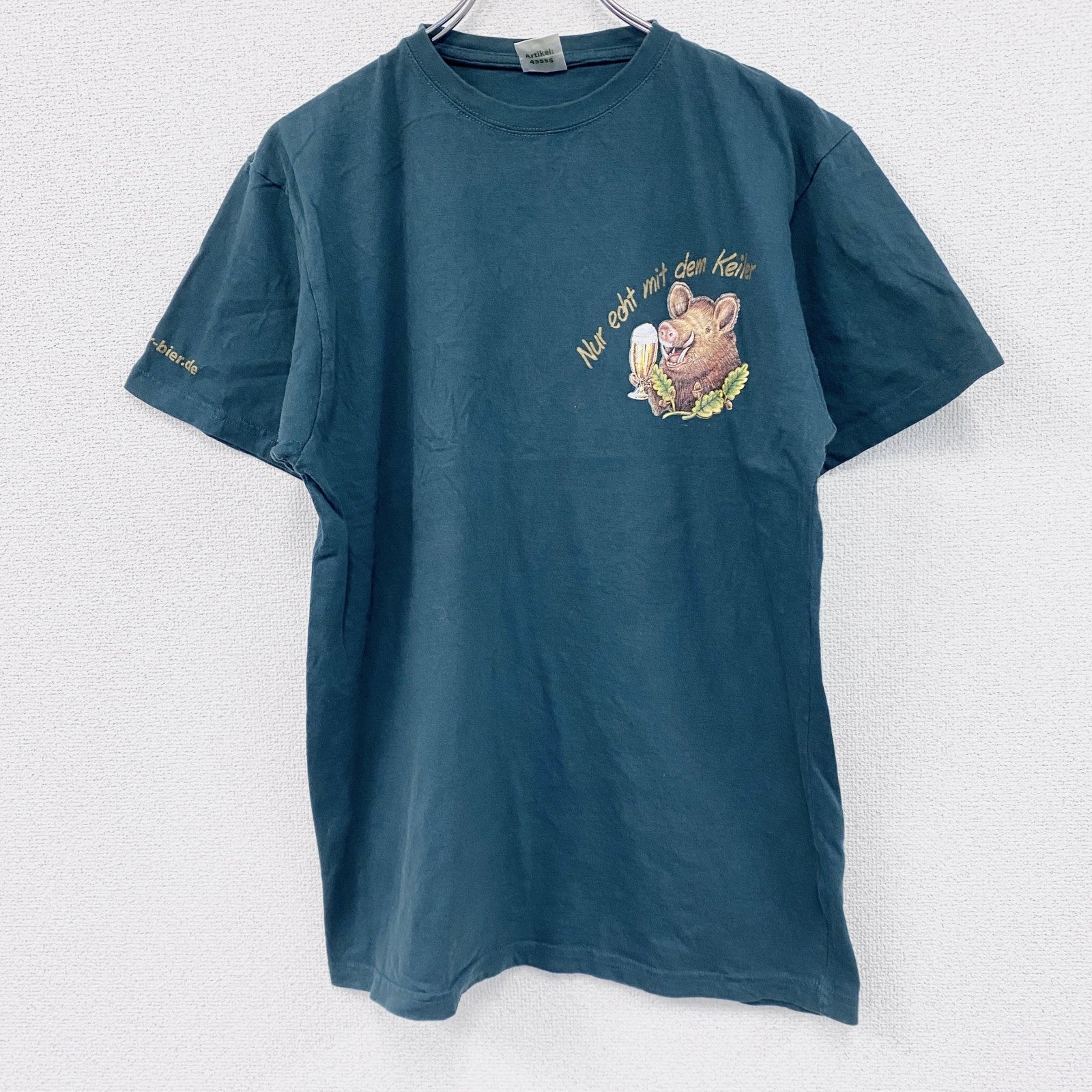 Lohrer Bier　半袖プリントTシャツ　ワンポイント　緑　グリーン　L/XLサイズ
