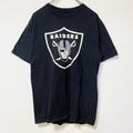 古着 used　PROLINE　NFL　RAIDERS　半袖オフィシャルプリントTシャツ　クルーネック　黒　ブラック　Mサイズ