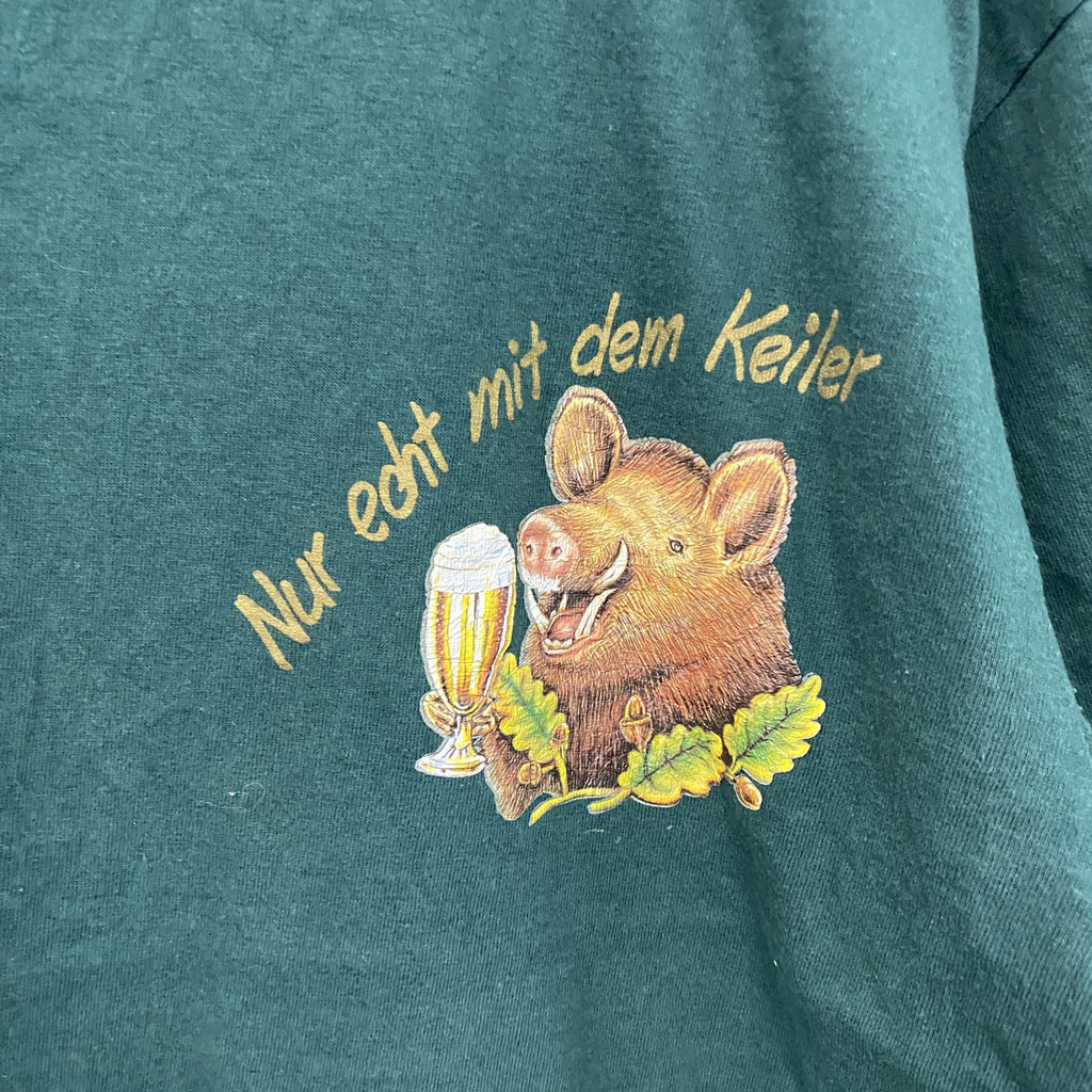 Lohrer Bier　半袖プリントTシャツ　ワンポイント　緑　グリーン　L/XLサイズ