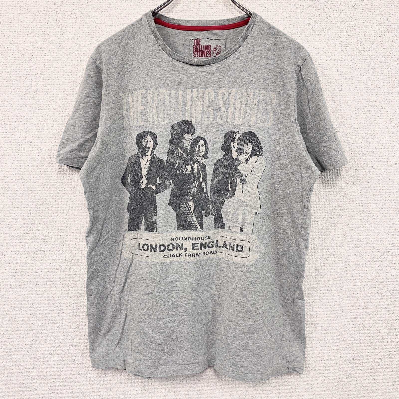 ローリングストーンズ　半袖バンドプリントTシャツ　音楽　ロック　灰色　グレー　Lサイズ